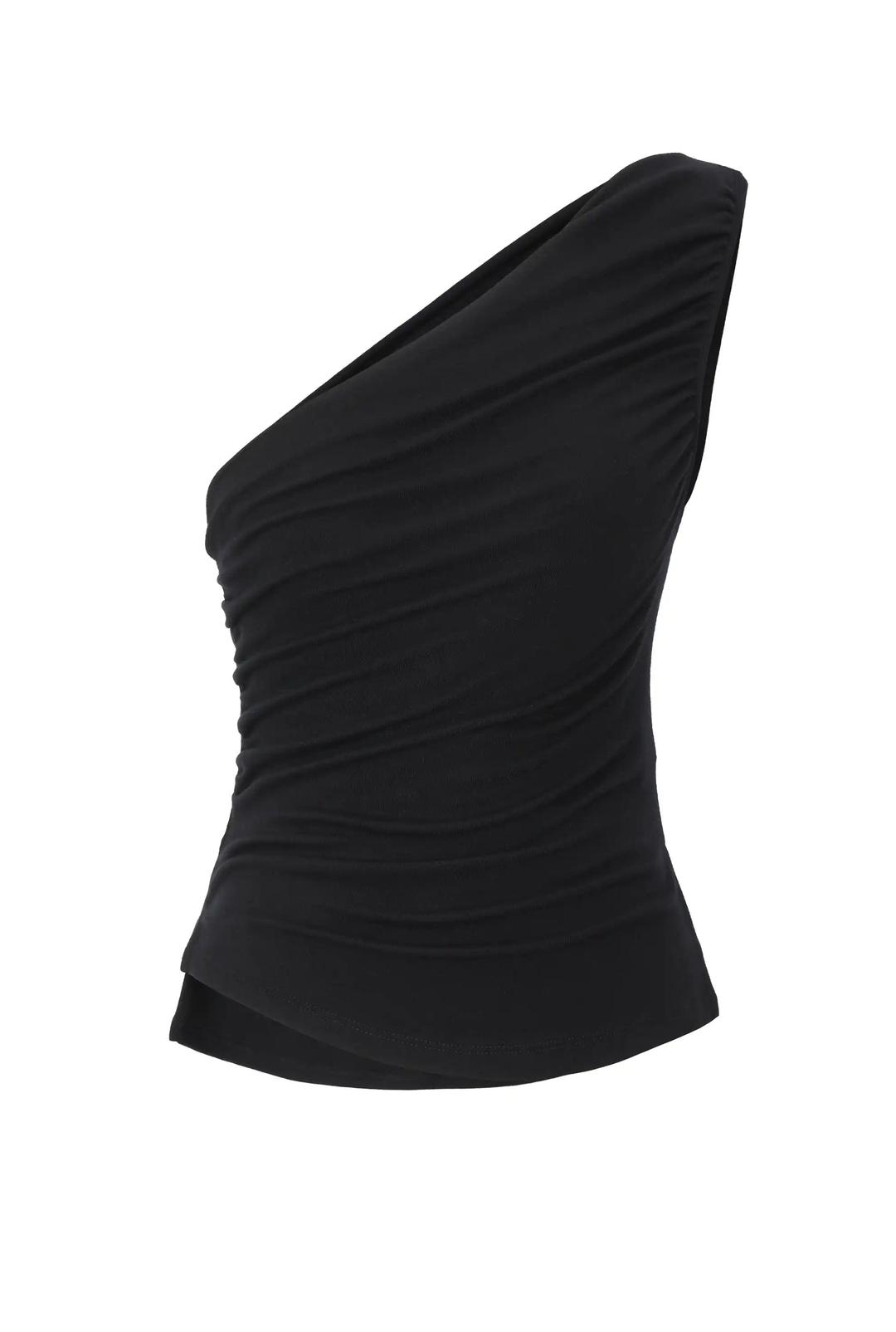 One-shoulder drape top