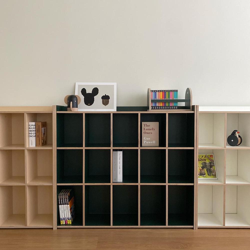JD홈드레싱 컬러 3단 대형 와이드 유아 어린이 책장 (화이트, 베이지, 옐로우,그린,블랙)