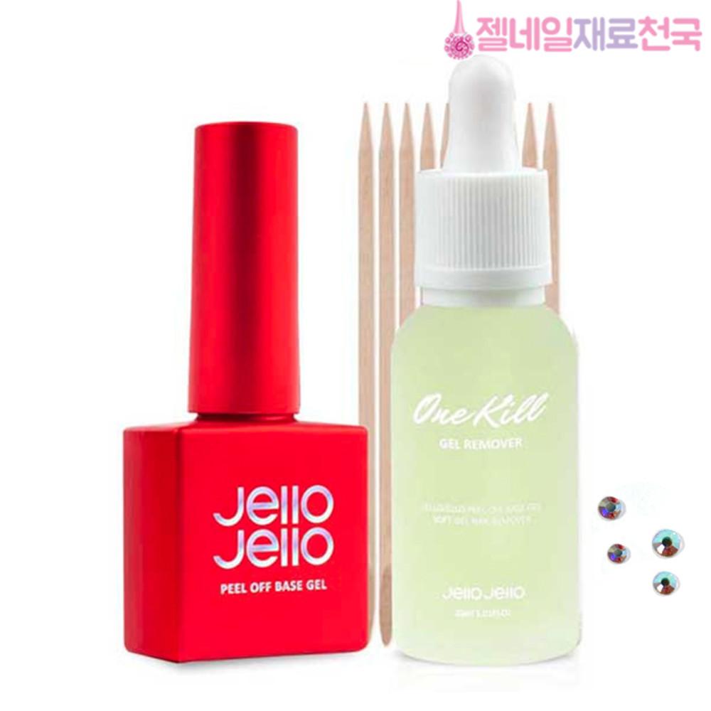 젤로젤로 필오프베이스 원킬리무버 젤네일 세트 오팔스톤 4알 : 젤네일재료천국