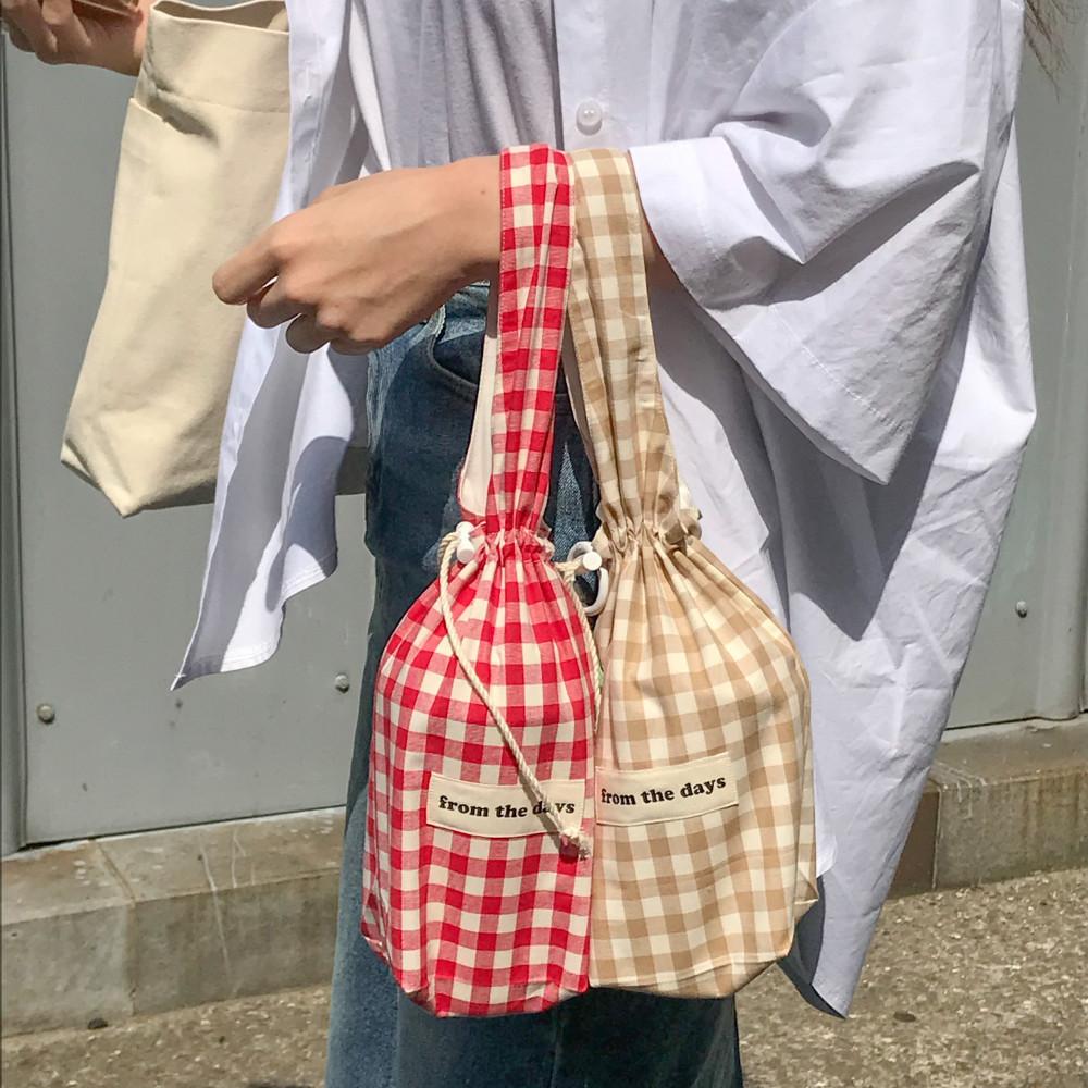 [자체제작/2 size] 10컬러 체크 텀블러백 / 방수 크로스백 복조리 가방 에코백