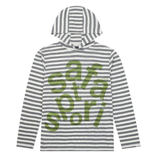 TICKETING STRIPE BORDER HOODIE (GREY)