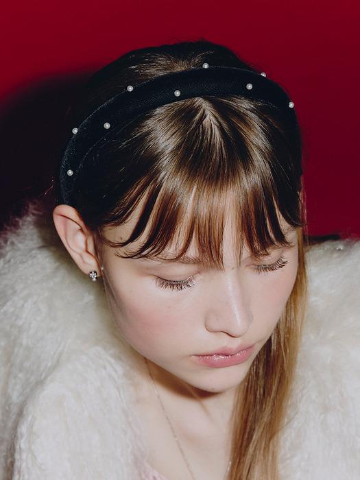 [NEW SIZE 추가][단독]Bella Velvet Pearl Hairband_VH25NNHB101V