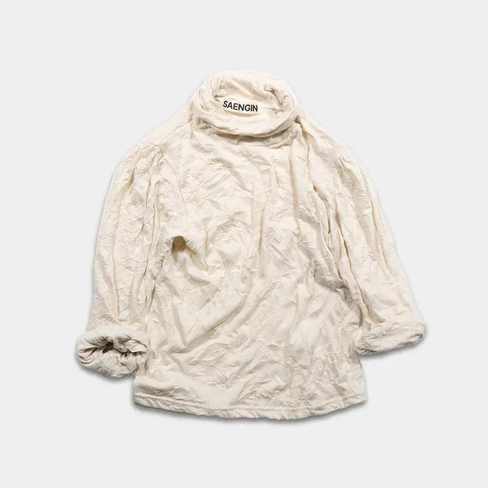 CRINKLED TWIST SLEEVE - BEIGE