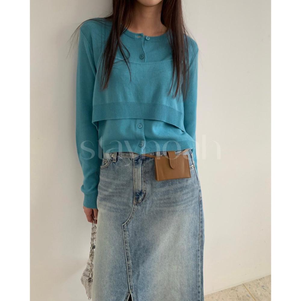 meetme 미트미 쇼바리 세트 가디건 나시 뷔스티에 set (4c)