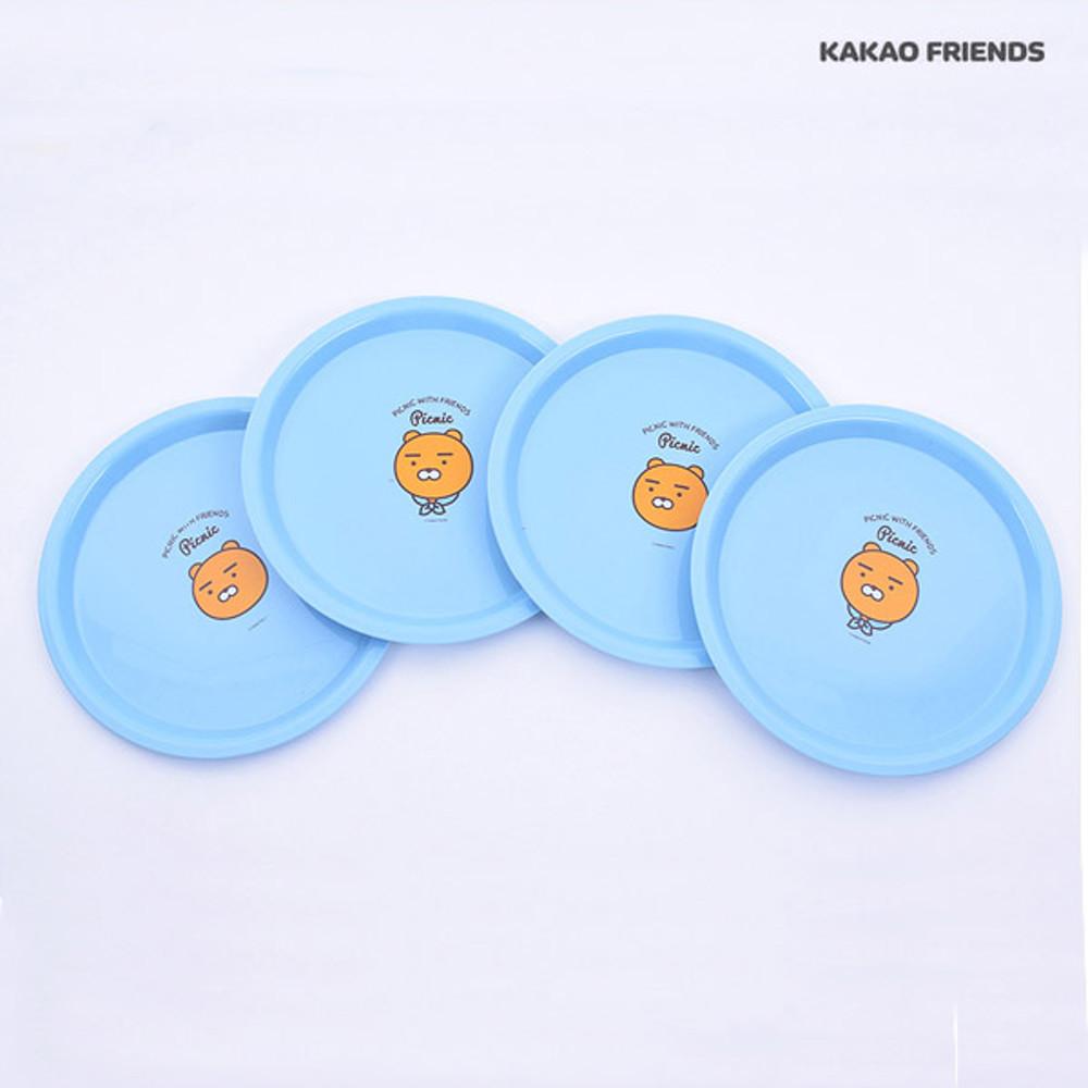 카카오프렌즈 라이언 피크닉 접시 4P세트