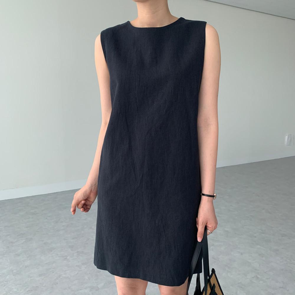 112 시원한 여름 민소매 나시 린넨 미니 원피스 초록 블랙 휴양지 비치 키작녀