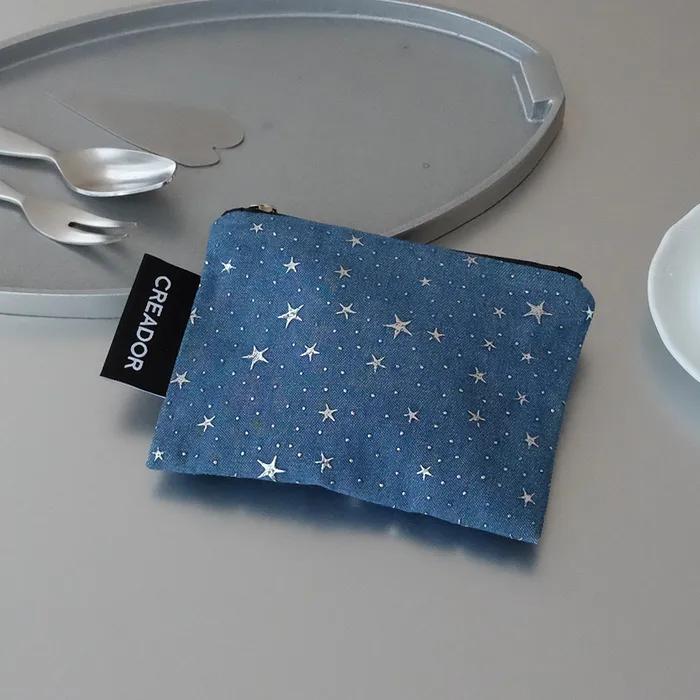 sparkle zipper pouch_denim (2 sizes)