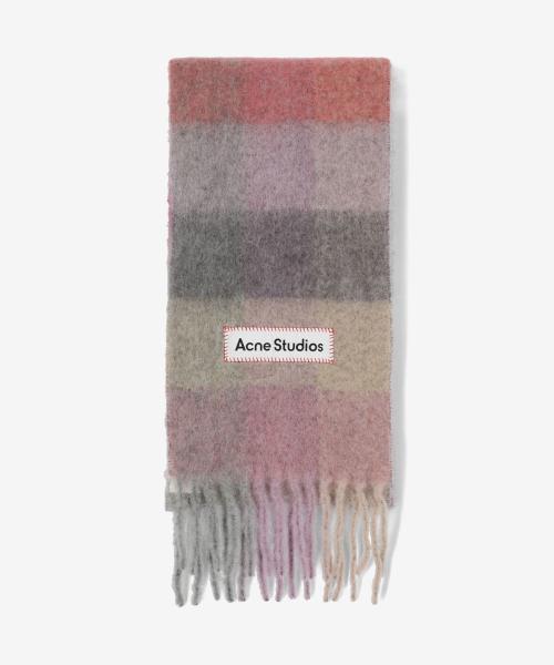모헤어 체크 머플러 - 푸시아:라일락:핑크 / CA0084BOB