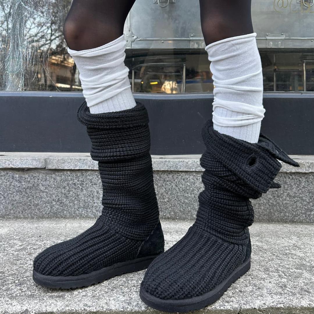 00s 블랙 니트 카디 어그 부츠 | 후루츠패밀리