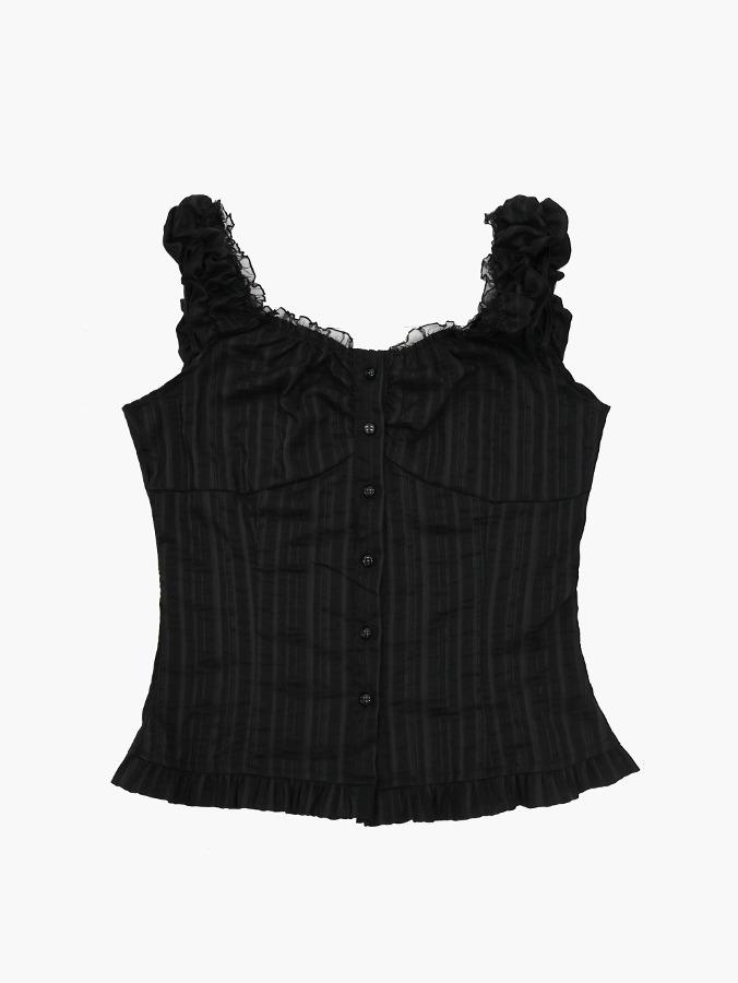 프롬뮤즈 irene frill sleeveless blouse