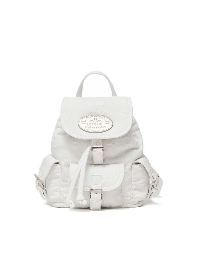 [3/28일 순차배송] lotsyou_Nostalgia chubby Backpack White