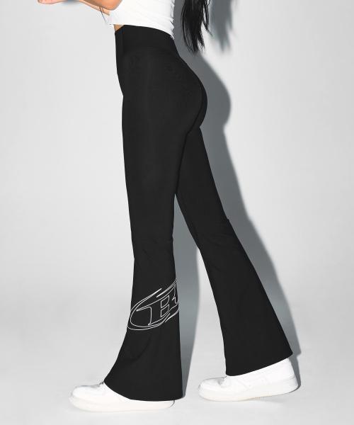 W STROKE B FLEECE BOOTS CUT LEGGINGS [BLACK]