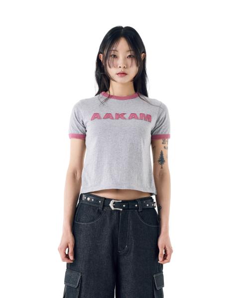 Logo Patch Ringer Top (Pink)