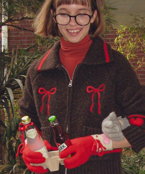 HERAT RIBBON COWICHAN KNIT ZIP UP BROWN