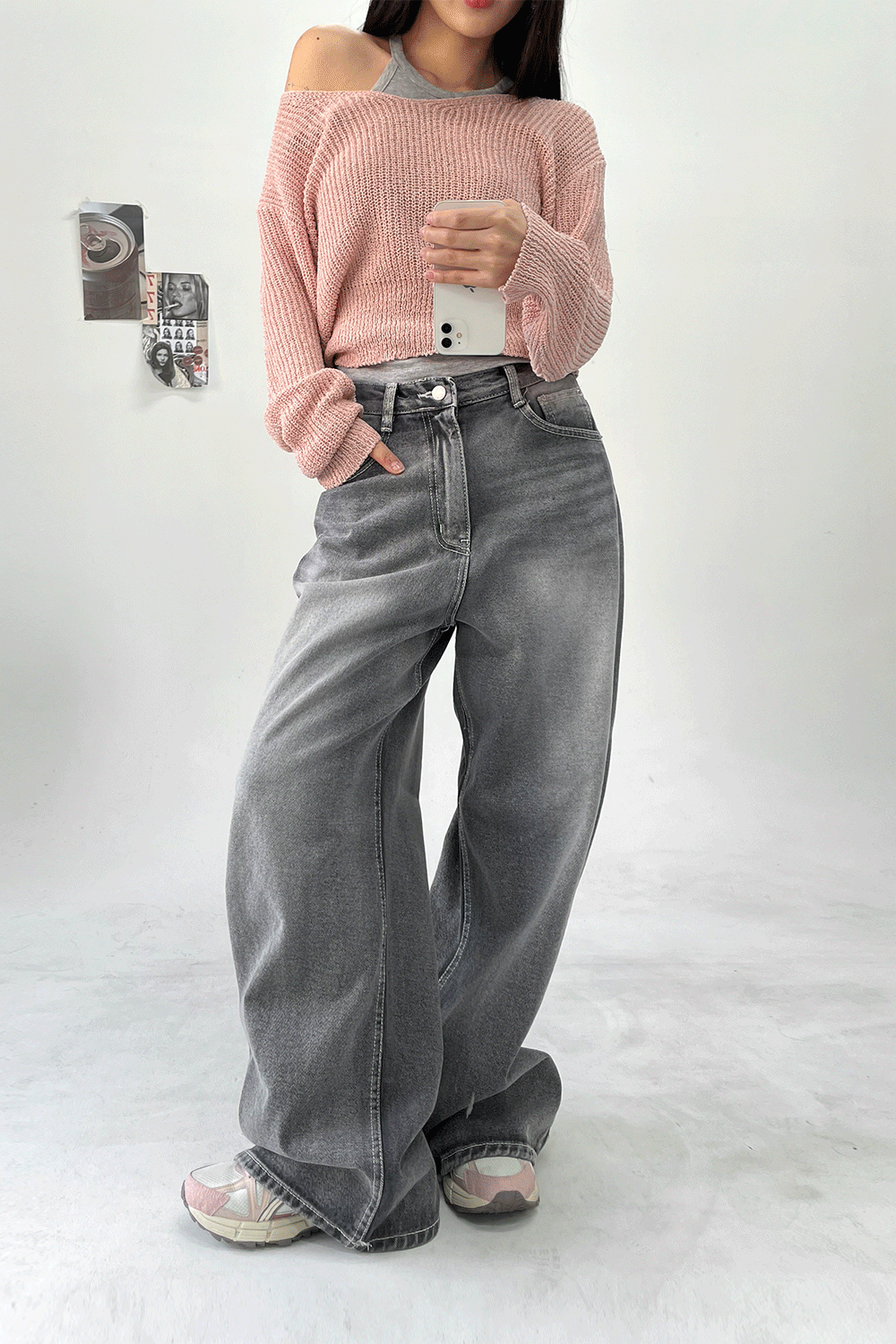 아쿠비클럽 morley snap denim wide pants