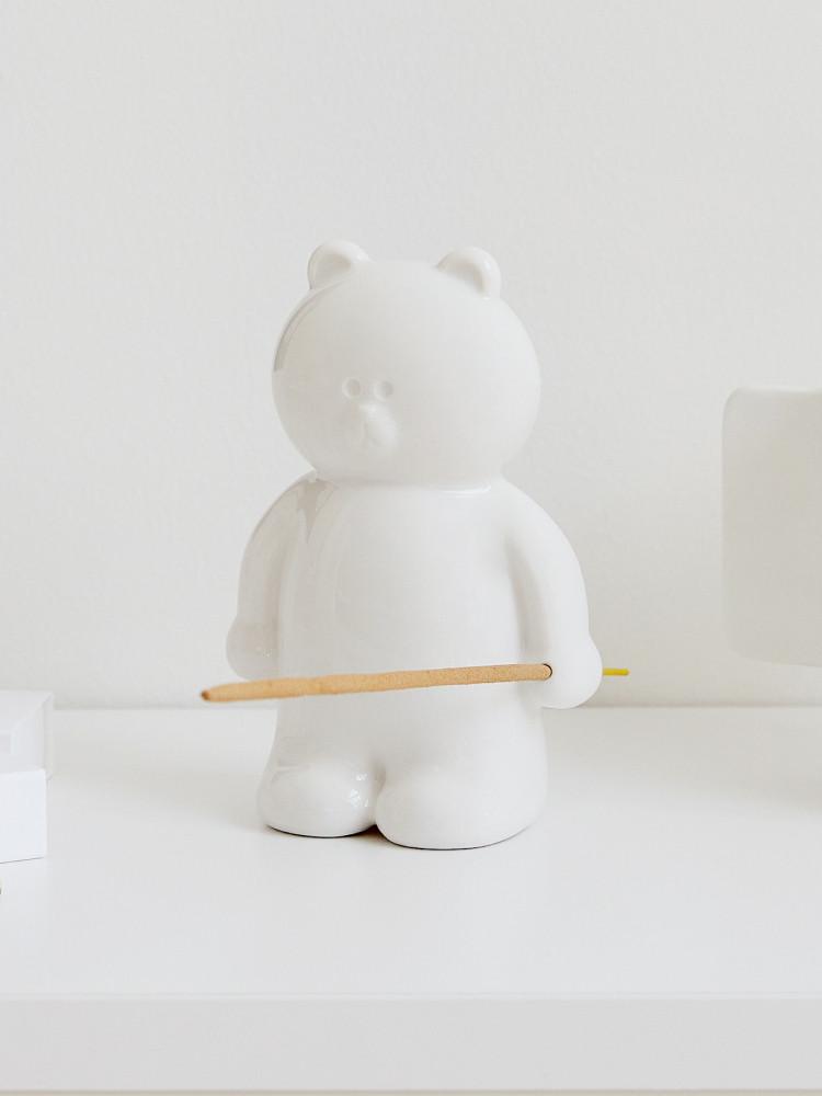 라인프렌즈 브라운 이나피스퀘어 세라믹 인센스 홀더 (죽향 전용)