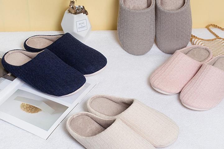 따뜻한 니트슬리퍼 층간소음방지 털실내화 거실화 여성 실내화