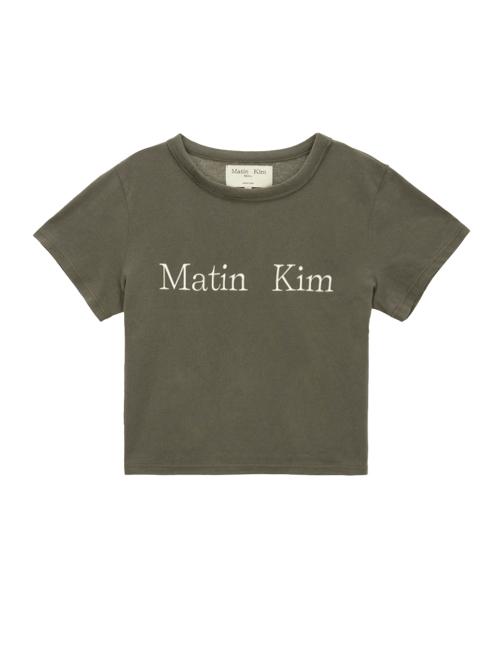 LOGO CROP TOP IN CHARCOAL