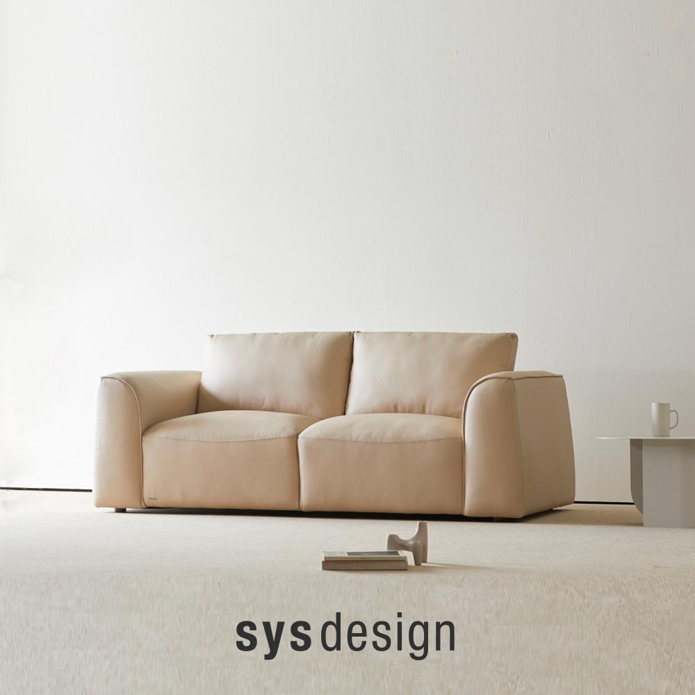 [시스디자인] 녹스 천연면피가죽 3인 소파