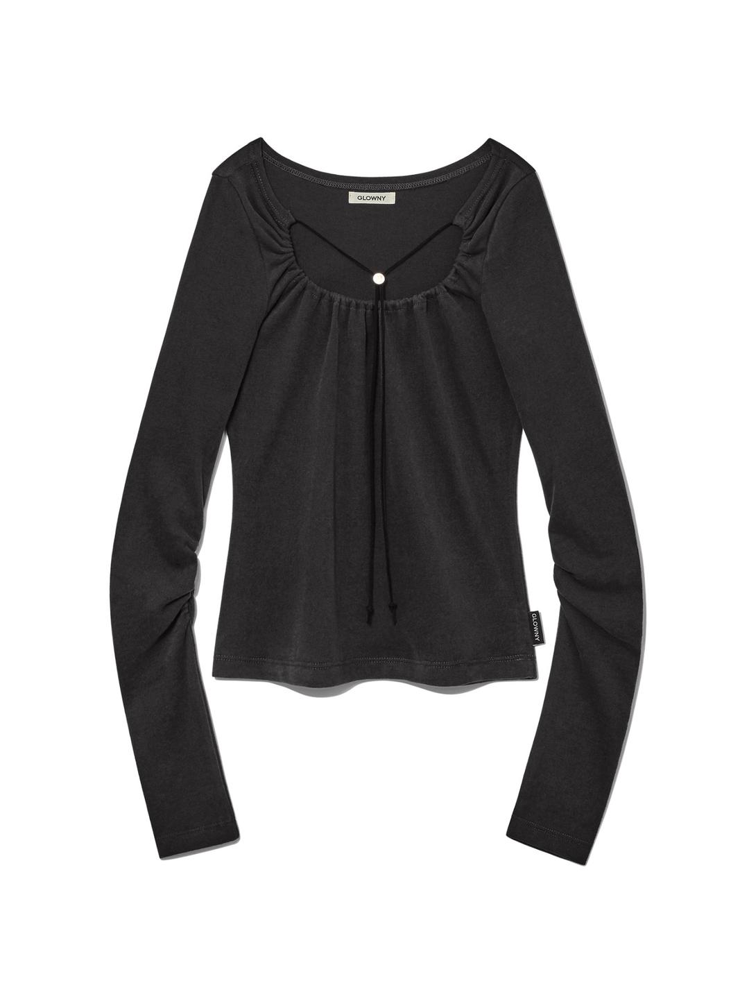 RUI SHIRRING STRAP LONG SLEEVE (CHARCOAL)