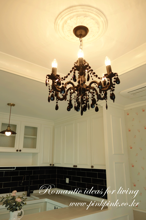 그레이스 6구 샹들리에-블랙