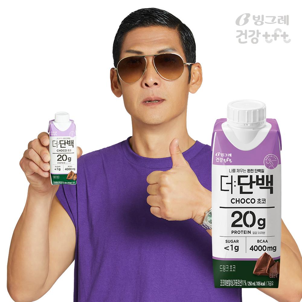 빙그레 더단백 드링크 초코맛 단백질 프로틴음료 250ml 18팩 : 빙그레