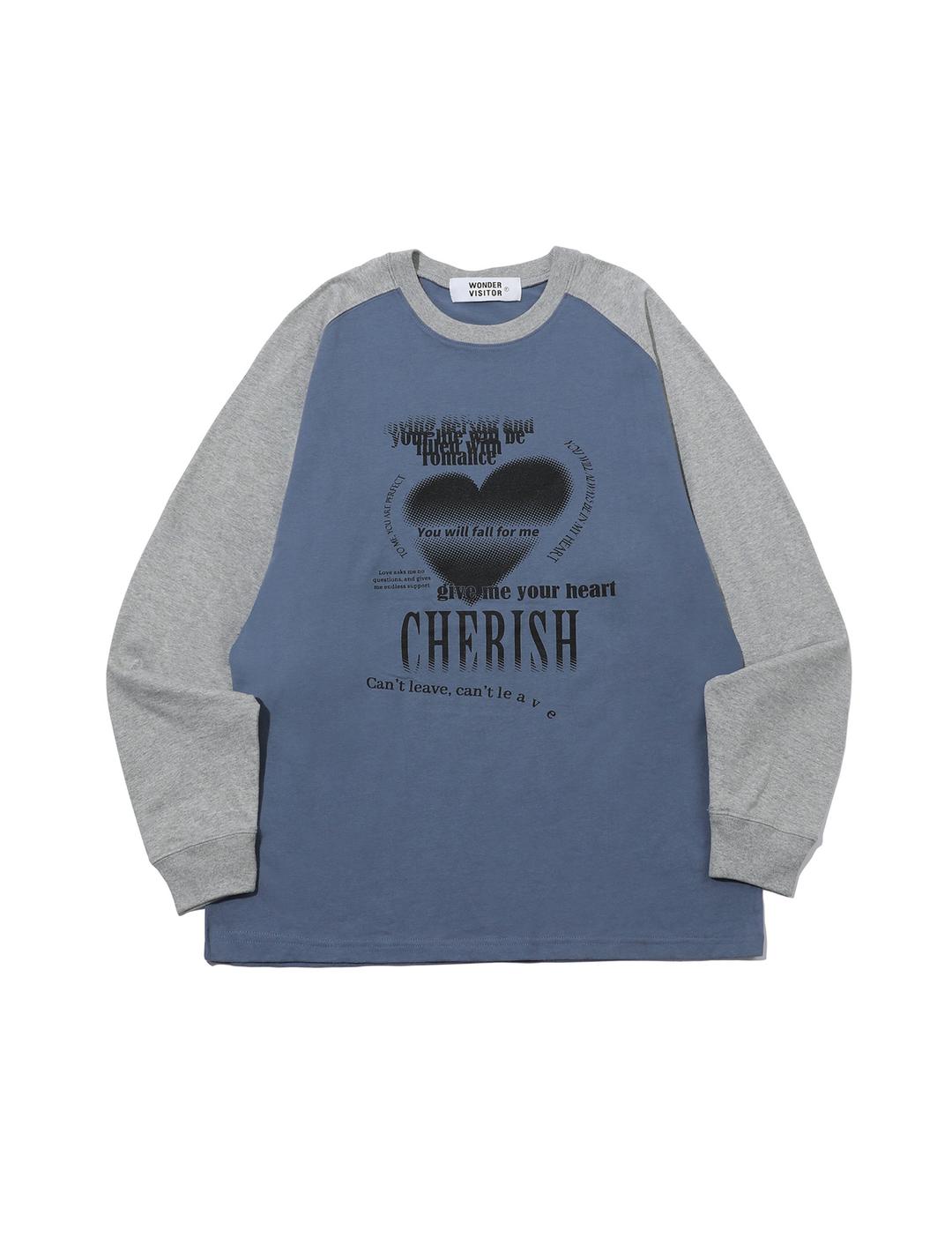 Y2K 하트 라글란 롱 슬리브 (블루) | 루앱