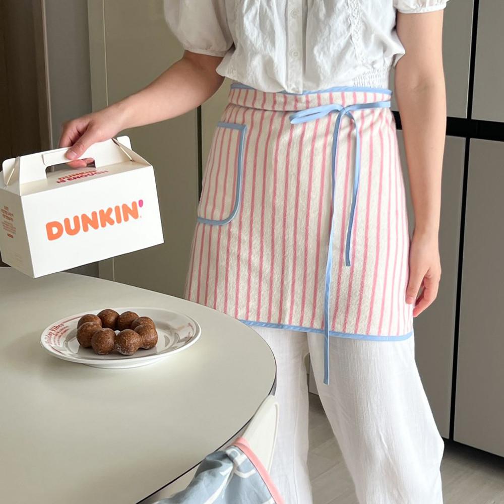 스테이828 테리 타월 스트라이프 주방 식당 허리 반 앞치마