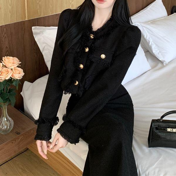 (코디세트)트위드 자켓+롱스커트 세트 맞춤룩 코디룩 데이트