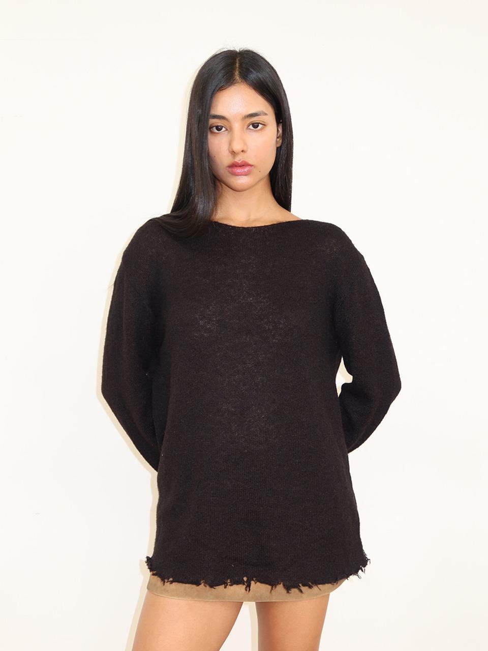 Soft Cut-off Knit_Black