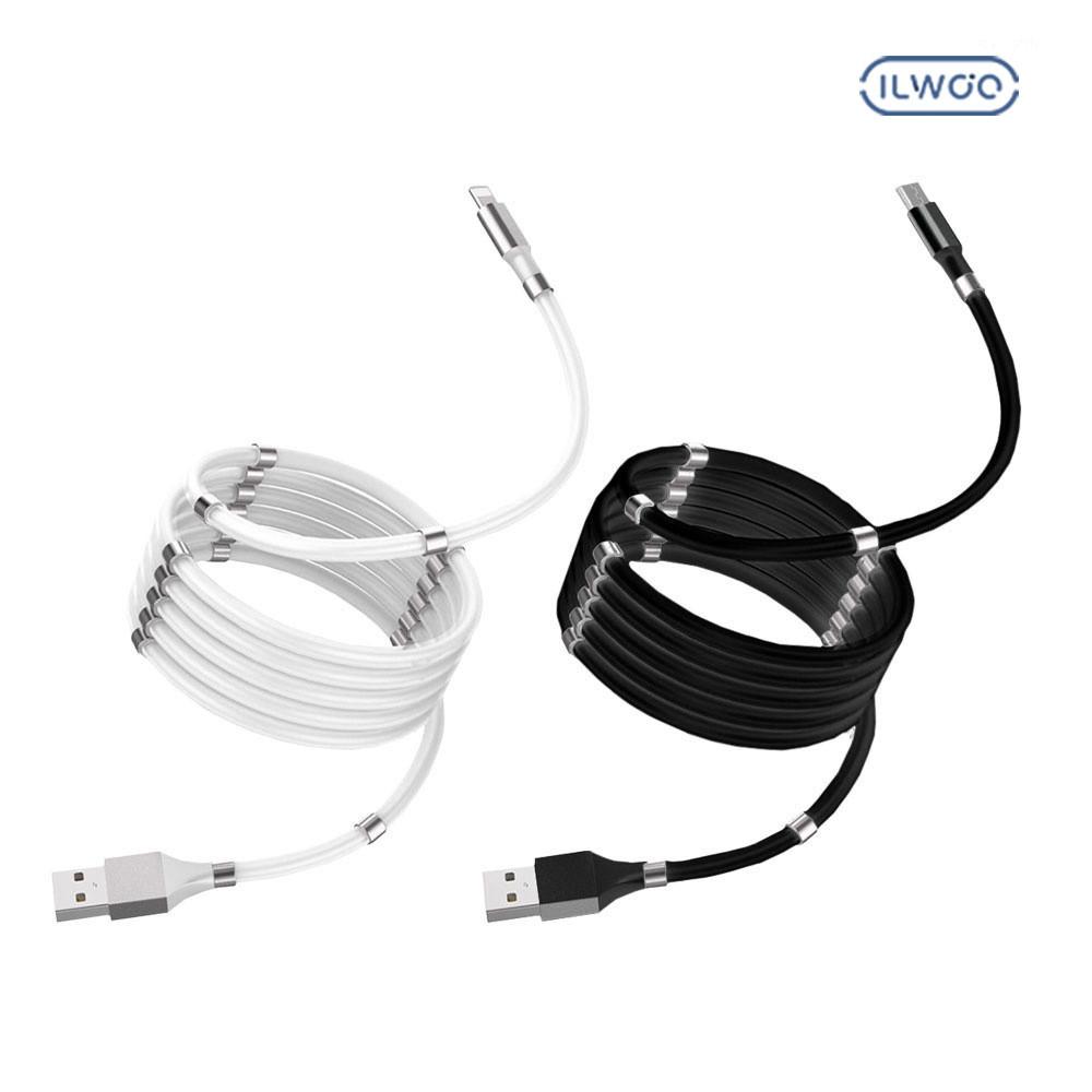 일우 마그네틱 고속 충전 케이블 꼬임방지 슈퍼칼라 IW-MD C타입 1m