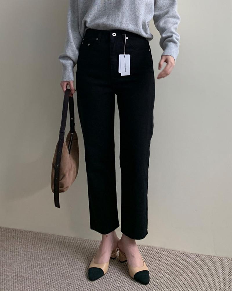 [단독진행/당일발송] 드온도 스탠다드 블랙진 일자핏 데님 팬츠