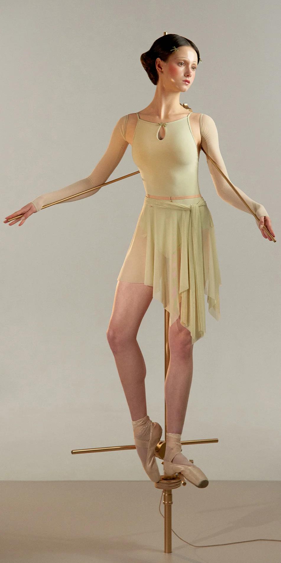 BOW - draped wrap skirt - green tea