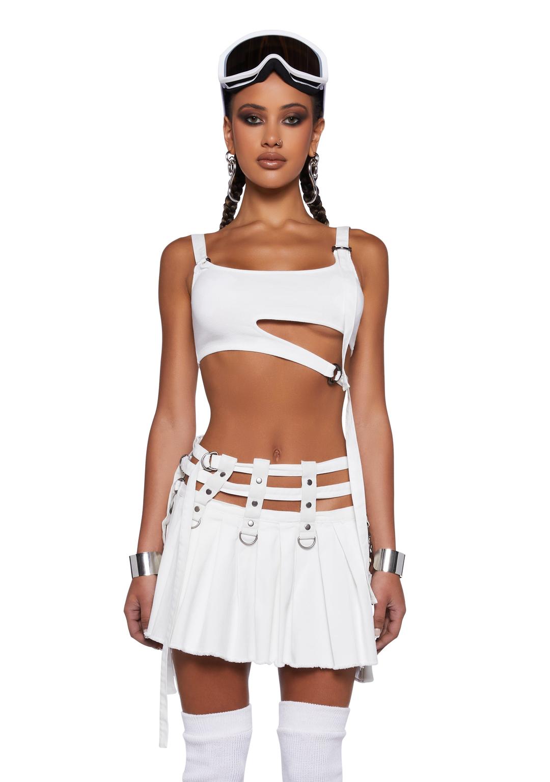 Jealous Earth Crop Top - WHITE / X-Large