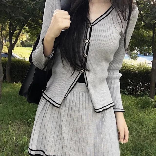 knit cardigan sk set