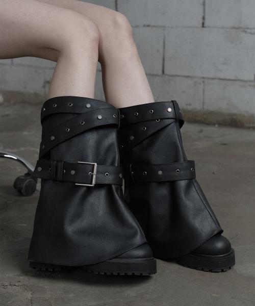 Multi Strap Bijo Leather Wide Boots