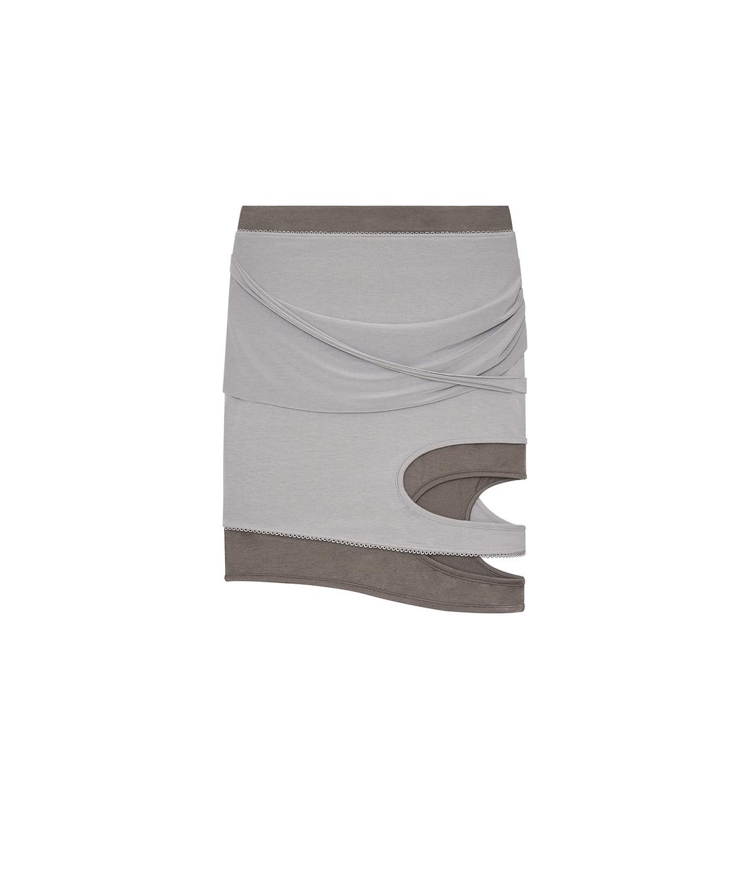 Peek-a-boo Strap Skirt Warm Gray
