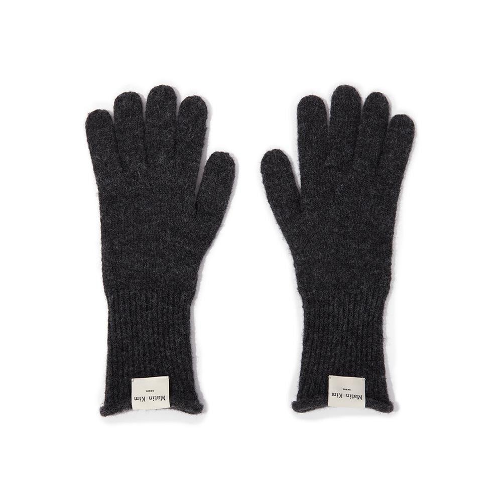 FINGER HOLE KNIT GLOVES IN CHARCOAL