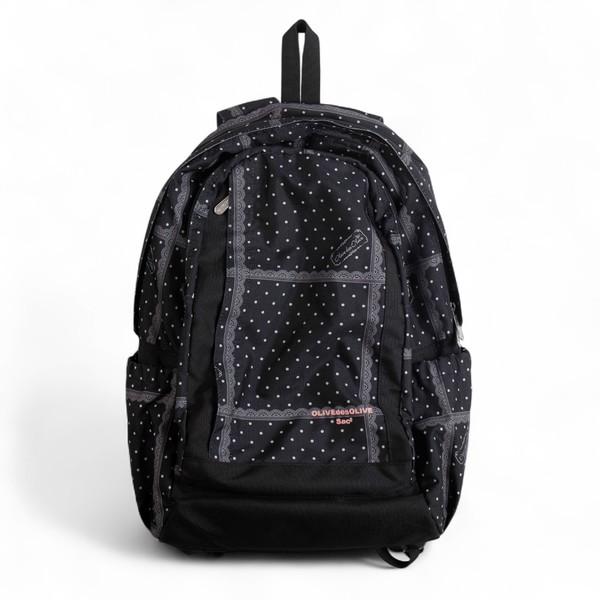 [OLIVE des OLIVE] 블랙 레이스 도트 패턴 백팩