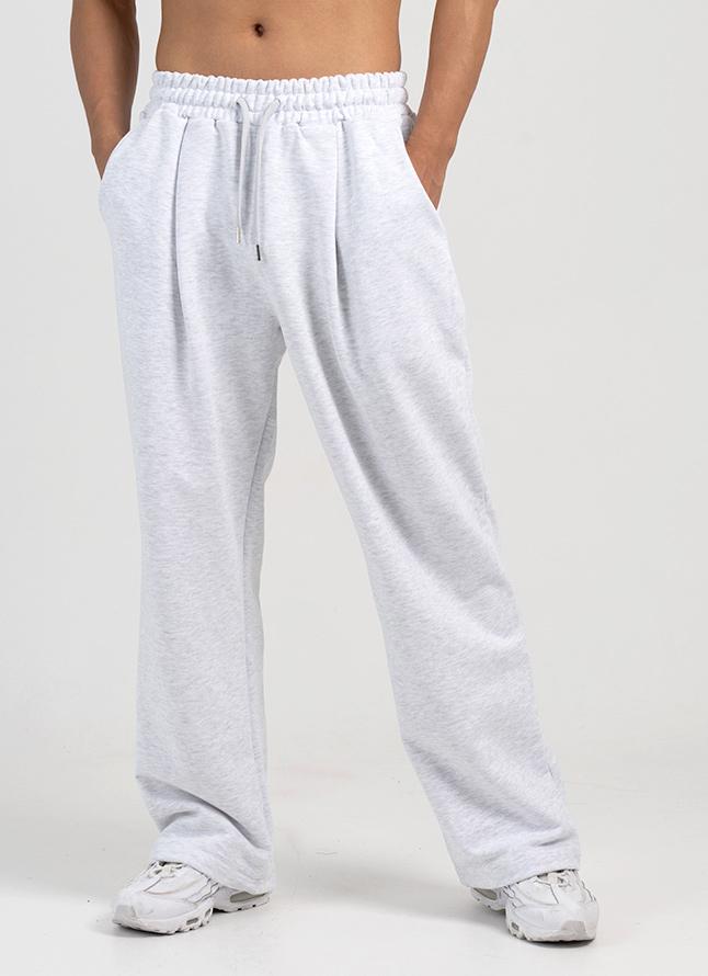 P2304 이지 원턱 와이드팬츠 [백멜란지]