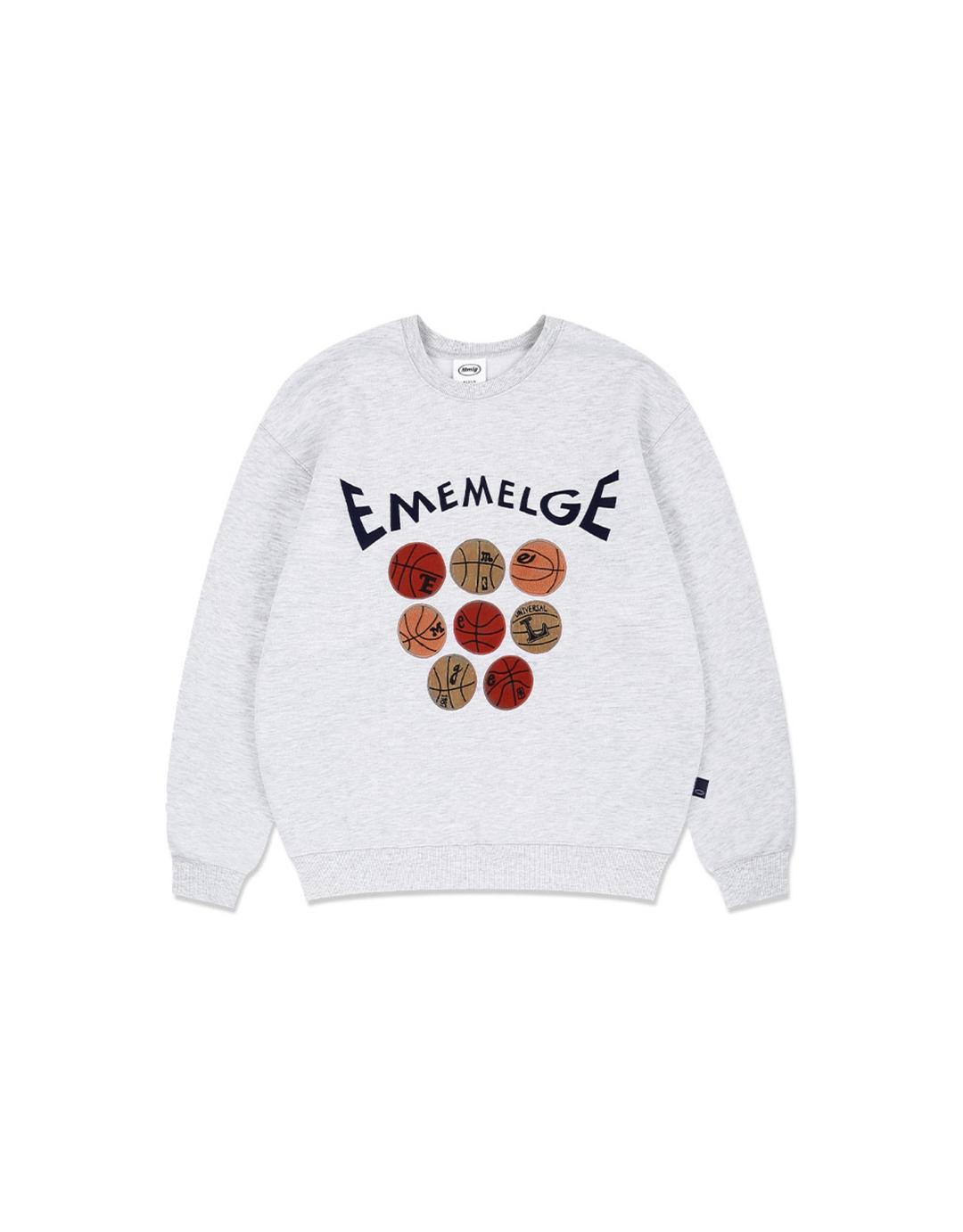 [Mmlg] BASKETBALL COLLEGE SWEAT (MELANGE WHITE)