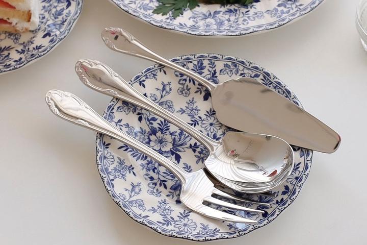 빅토리아 실버 서빙스푼 커트러리 서빙포크 케이크서버 플레이팅 양식기 3type