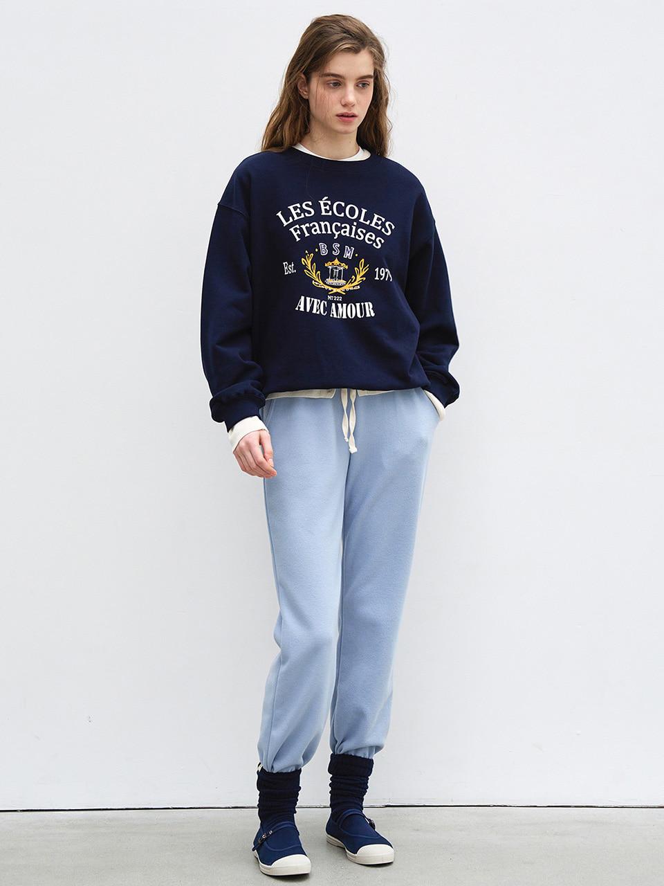 [24SS] ECOLE ARTWORK SWEATSHIRT - NAVY