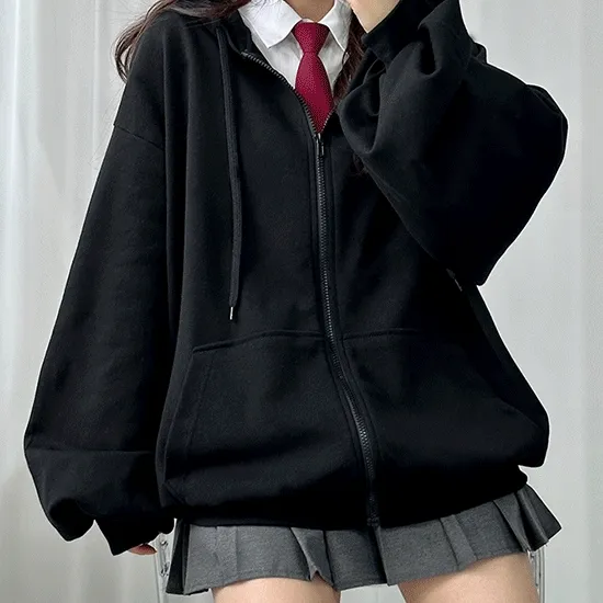 베베 벌룬 후드집업 ✔️XL사이즈추가 빅사이즈 오버핏 무지 학생후드집업 교복후드집업 오버핏후드집업 교복집업 무지후드집업 가을 교복 아우터 가을옷 가을후드집업 가을아우터 긴팔 가디건