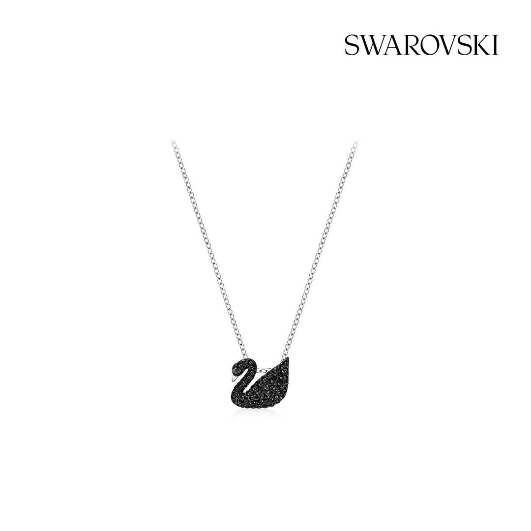 [본사정품/쇼핑백증정] Iconic Swan Small 로듐 블랙 네크리스