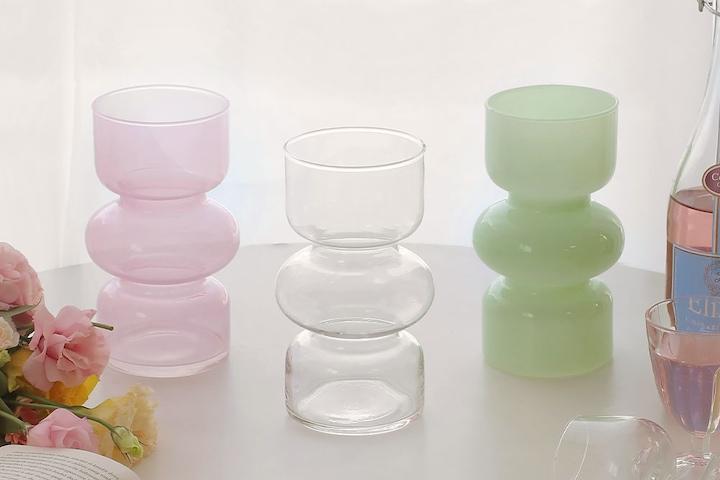 3단 커브 화병 4color 꽃병 빈티지 오브제 밀키 웨이브 인테리어