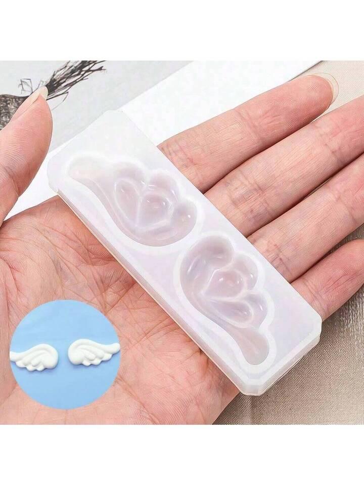1개 실리콘 날개 모양 수지 금형, 베이킹 및 DIY 보석 제작 액세서리용, 열쇠고리 및 의류 장식용으로 적합