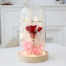 조아트 LED 플라워 유리돔 비누꽃 프리저브드