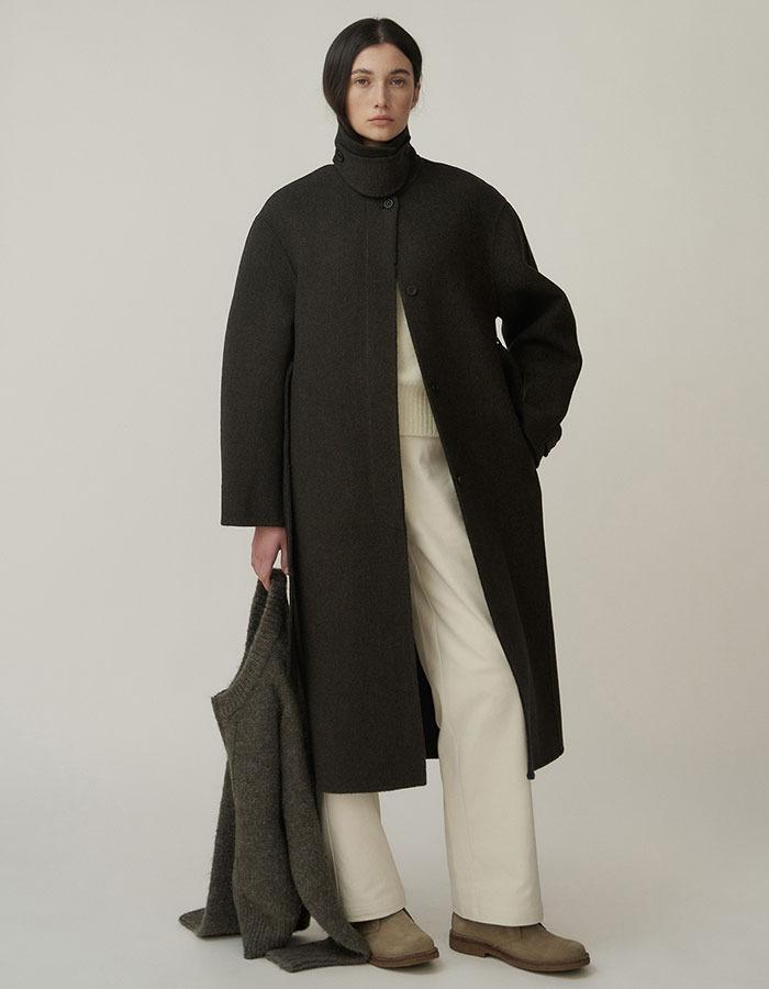 VERSCENT) Check balmacaan handmade coat