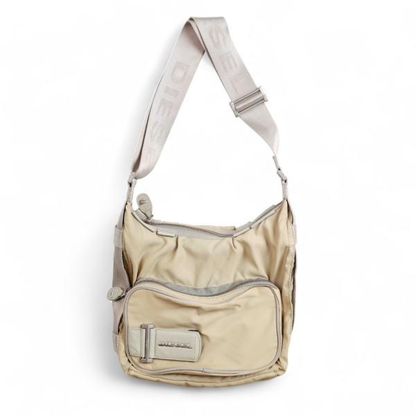 [DIESEL] 베이지 나일론 레더 콤비 메신저백